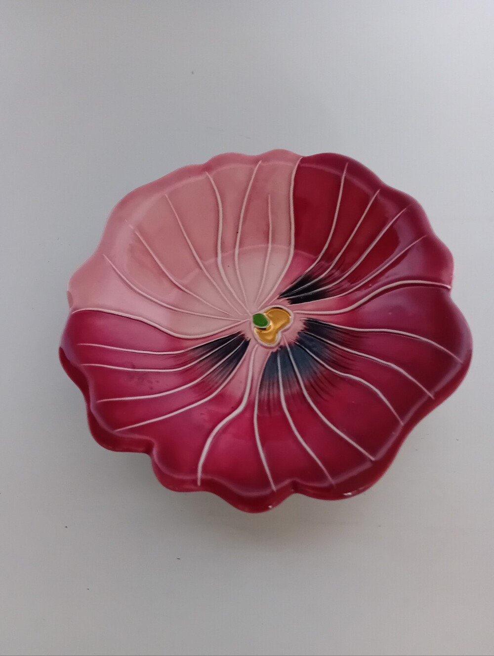Vintage Blue Sky Corp-J.McCall Pink Floral Ceramic Decorative Trinket Dish 2004